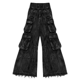 Stylish Black Y2K Multi-Pocket Jeans Loose Fit