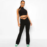 Y2K flared trousers with lace-up in E-Girl style – Sexy &amp; Stretchy