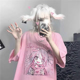 T-Shirt e-girl rosa Stil softgirl