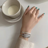 e-girl Armband Feder Stil Silber