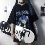 T-Shirt e-girl mit Manga-Print Gothic-Mädchen