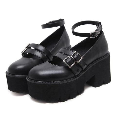 Damen-Pump Gothic Schuhe veganes Leder