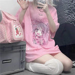 T-Shirt e-girl rosa Stil softgirl