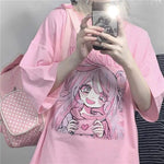 T-Shirt e-girl rosa Stil softgirl