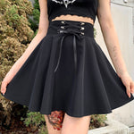 Mini-Jupe gothic noir taille Haute Look dark gothic