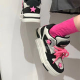 Soft Girl Sneakers Rosa Patchwork-Sterne für einen süßen und bequemen Look