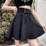 Mini-Jupe gothic noir taille Haute Look dark gothic