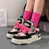 Soft Girl Sneakers Rosa Patchwork-Sterne für einen süßen und bequemen Look