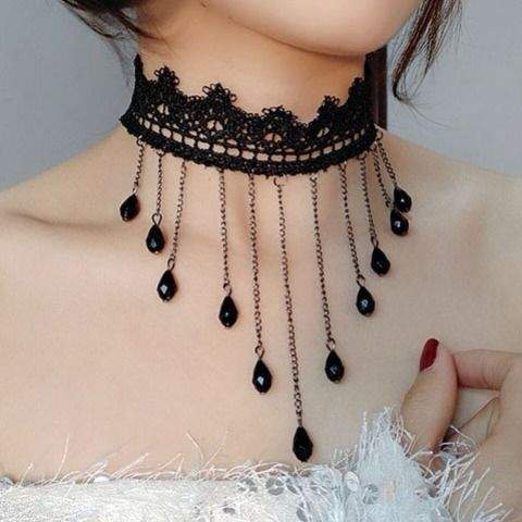 Choker e-girl pearl schwarz pending