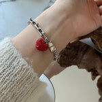 e-girl Armband Herzanhänger rot