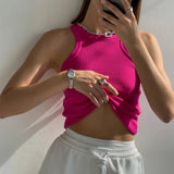 Minimalistische Rosa Soft-Girl Trägertop