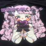 T-Shirt E-Girl drucken Mädchen mit rosa Haaren